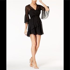 French connection sheer faux wrap dress